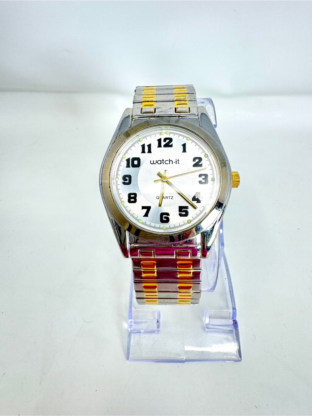 Watch-It MLN3210 Two-Tone Classic Expansion Band Watch - Excellent Condition New